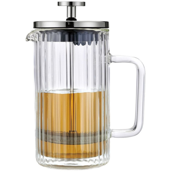 ZAPARZACZ DO KAWY HERBATY SZKLANY 600ML FRENCH PRESS KLAUSBERG KB-7757 SREBRNY