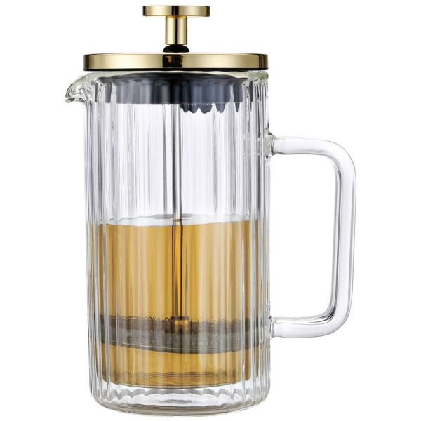 ZAPARZACZ DO KAWY HERBATY SZKLANY 600ML FRENCH PRESS KLAUSBERG KB-7760 ZŁOTY