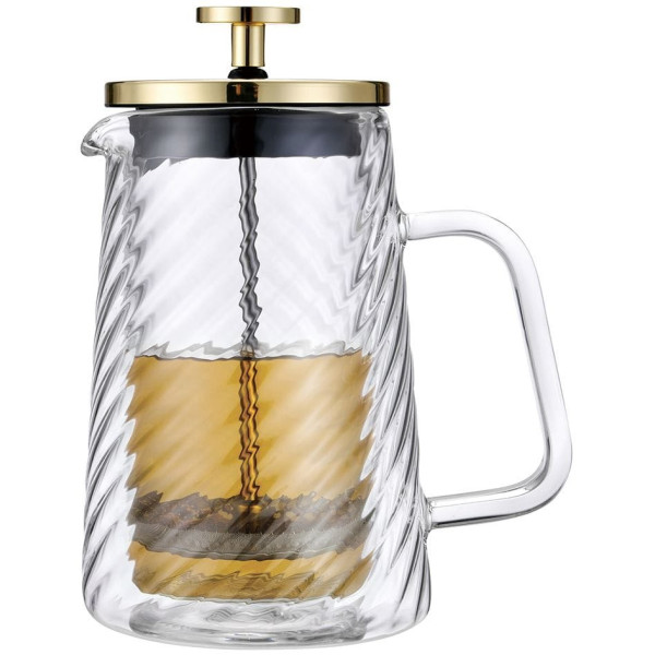 ZAPARZACZ DO KAWY HERBATY SZKLANY 350ML FRENCH PRESS KLAUSBERG KB-7765 ZŁOTY